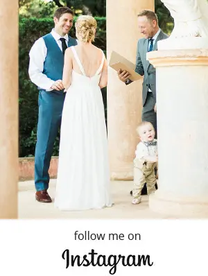 intimate-elopement-barcelona-with-The-Wedding-Man Elopement officiant The Wedding Man officiating an elopement barcelona parc laberint d'horta