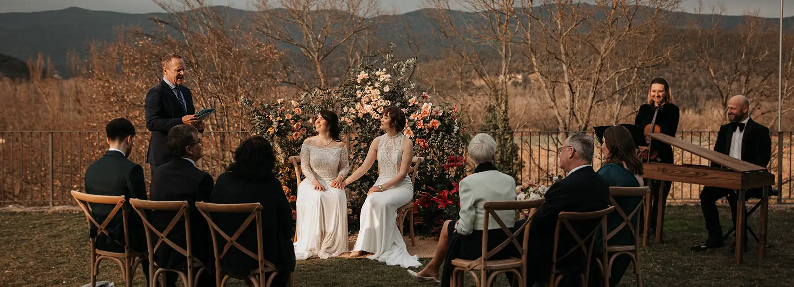 Same-sex wedding with 2 brides lead by gay friendly celebrant The Wedding Man Barcelona